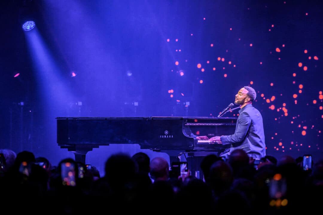 U.S. singer, songwriter, and pianist John Legend performs during the 60th Montreux Jazz Festival in Switzerland on July 9, 2026. (Fabrice Coffrini/AFP via Getty Images)