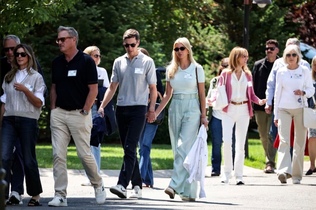 Founder and CEO of Affinity Partners Jared Kushner and Ivanka Trump attend the Allen and Company Sun Valley Conference at the Sun Valley Lodge, in Sun Valley, Idaho, on July 8, 2026. Every year, some of the world's wealthiest and most powerful figures from the media, finance, technology, and political spheres converge at the Sun Valley Resort for the week-long conference. (Kevin Dietsch/Getty Images)