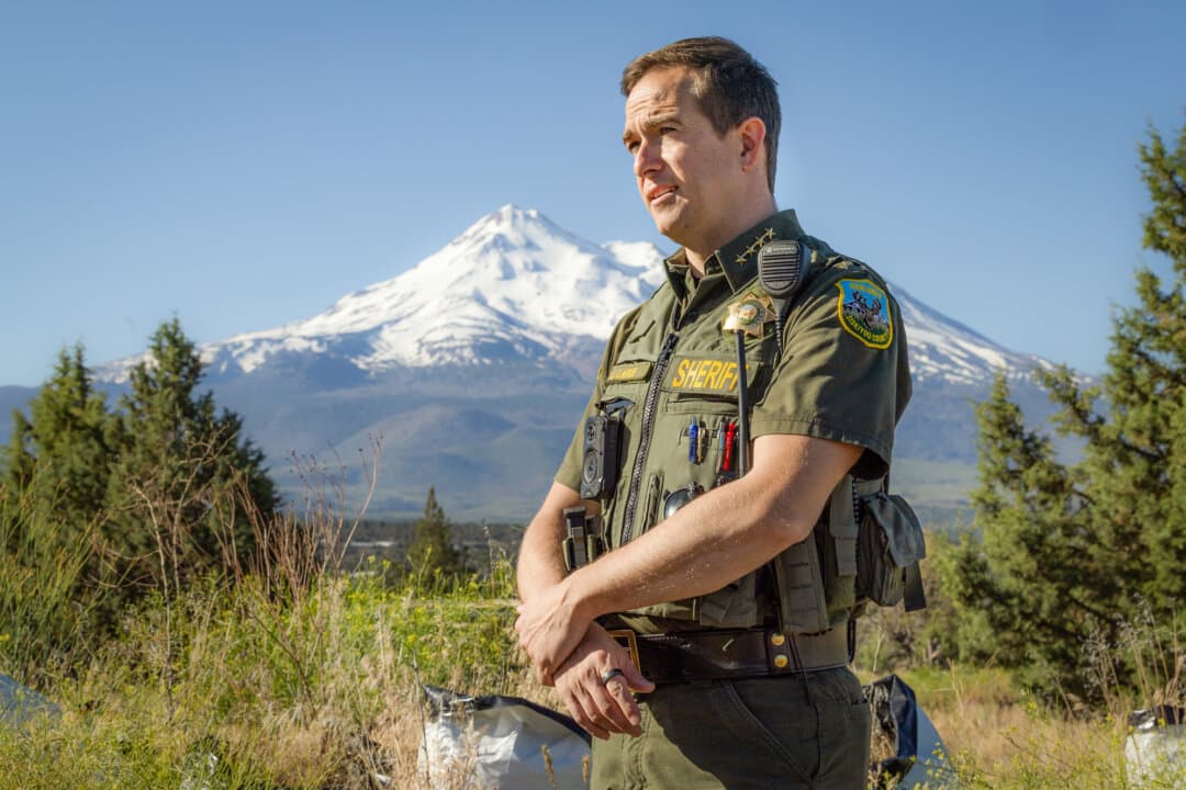 Siskiyou County Sheriff Jeremiah LaRue participates in marijuana enforcement operations outside Montague, Calif., on June 4, 2026. The sheriff's department is spread thin, with limited staff to cover nearly 6,300 square miles. (John Fredricks/The Epoch Times)
