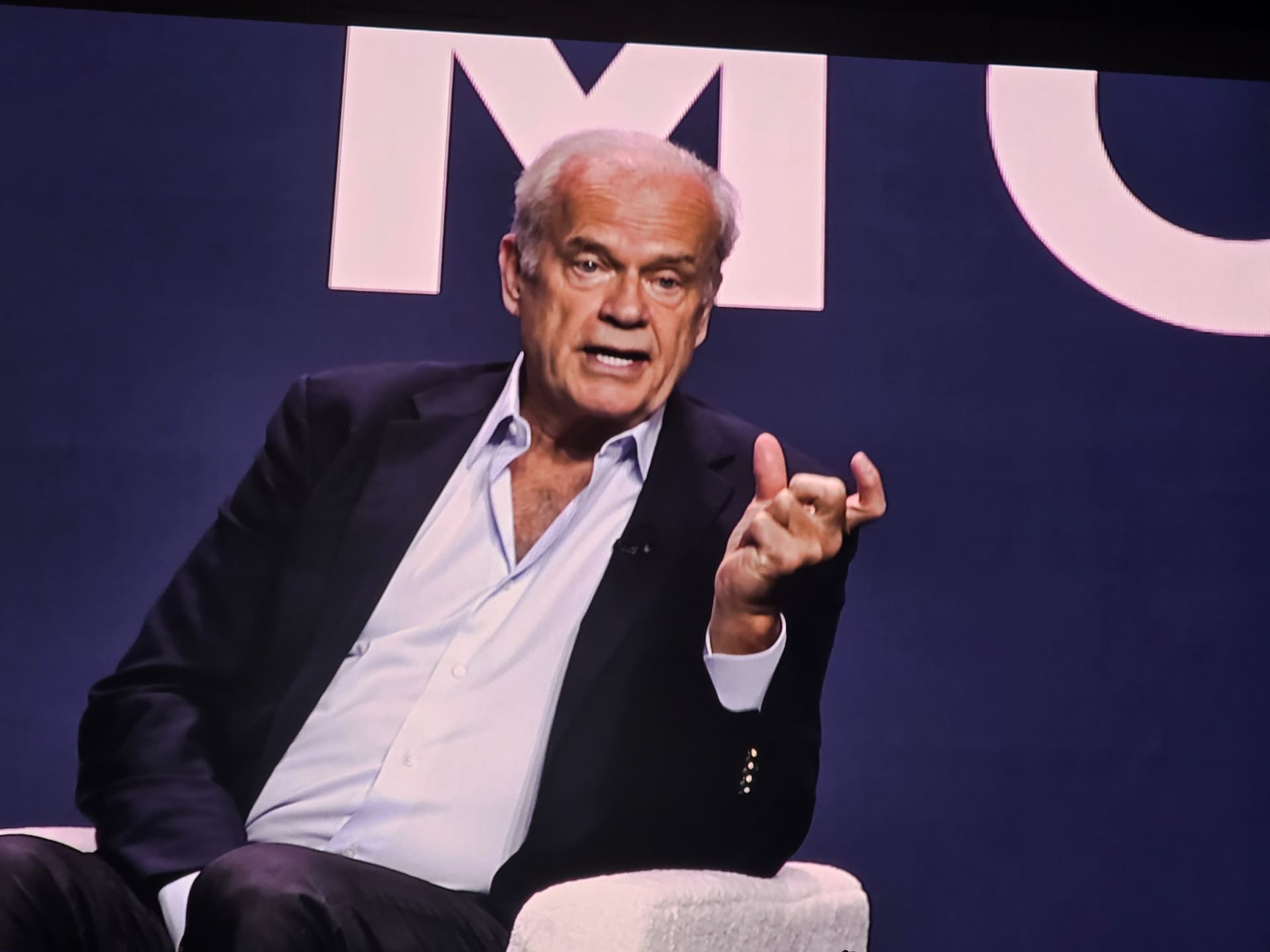 Kelsey Grammer speaks during FreedomFest 2026 in Las Vegas, Nevada, on July 11, 2026. (Michael Clements/The Epoch Times)