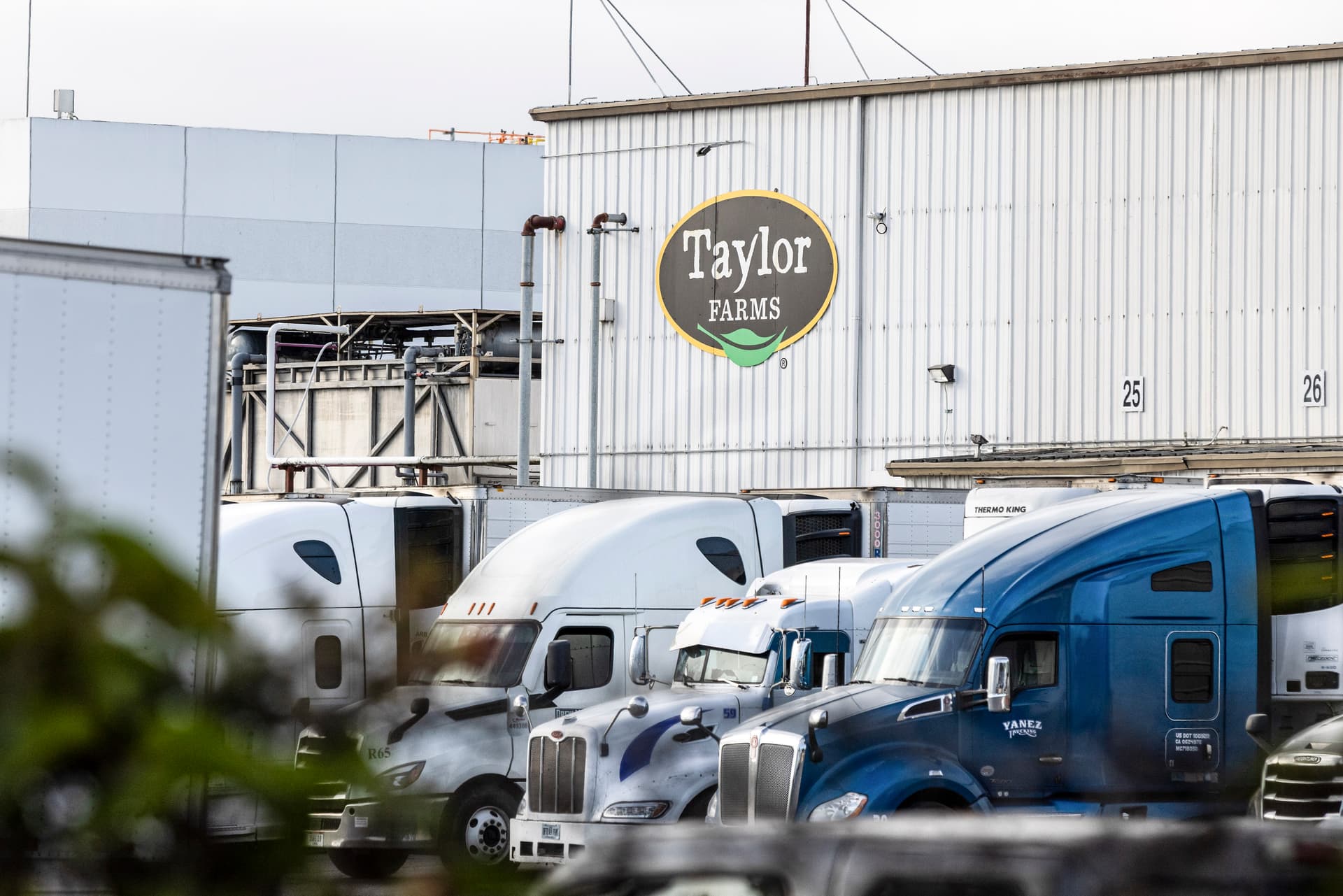 A sign at a Taylor Farms facility in Salinas, Calif., on July 17, 2026. (Benjamin Fanjoy/Getty Images)
