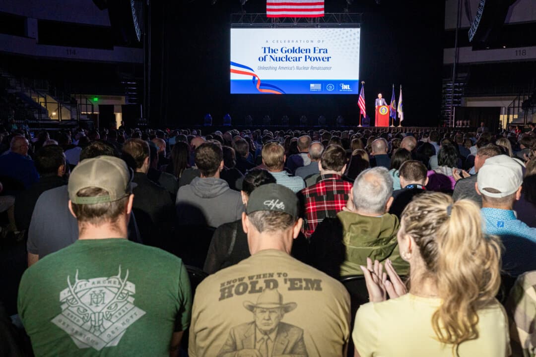 Secretary of Energy Chris Wright addresses Idaho National Laboratory employees at an event in Idaho Falls, Idaho, on June 25, 2026. (Natalie Behring/Getty Images)