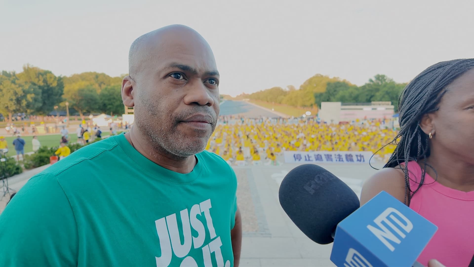 Lester Colebrooke before a candlelight vigil at the Lincoln Memorial in Washington on July 23, 2026. (NTD)