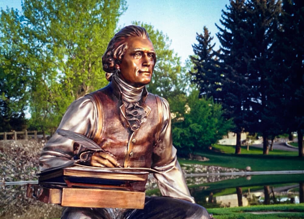 The Thomas Jefferson statue sculpted by George Lundeen prior its installation in the Rose Garden, in this file photo. (Courtesy of George Lundeen)
