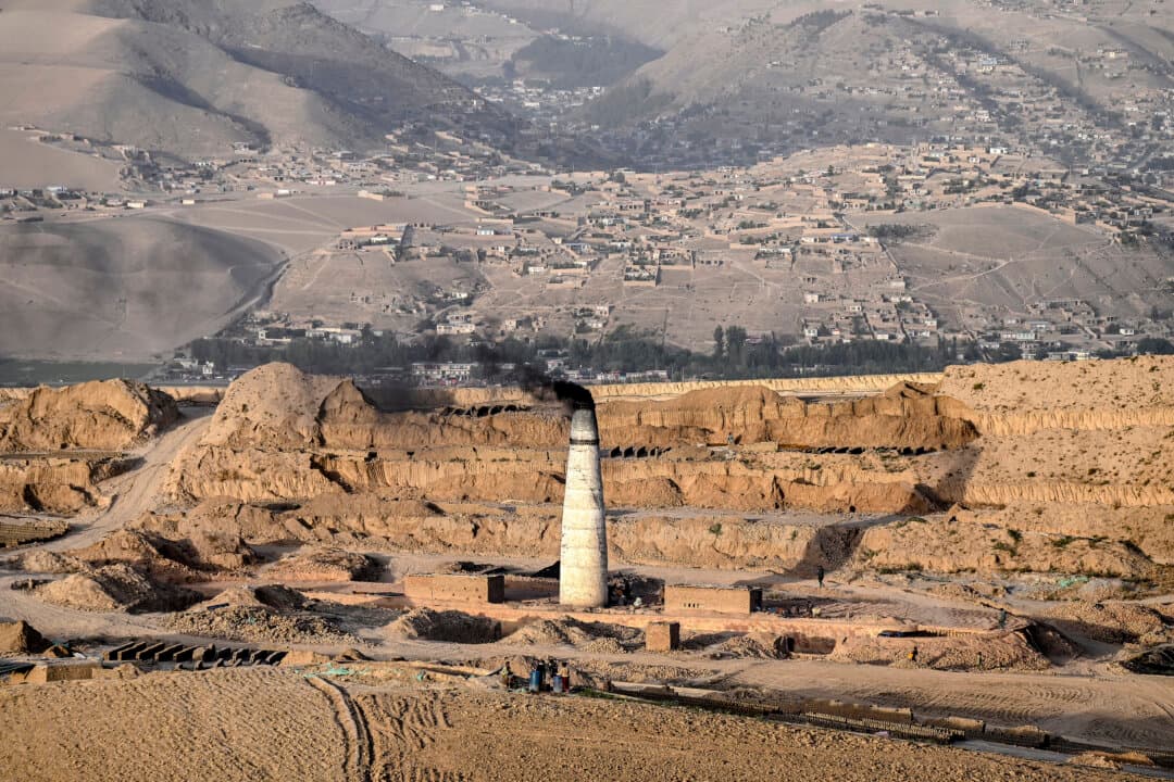 Smoke billows from a brick kiln in the Argo district of Badakhshan province, Afghanistan, on Aug. 6, 2026. (Omer Abrar/AFP via Getty Images)