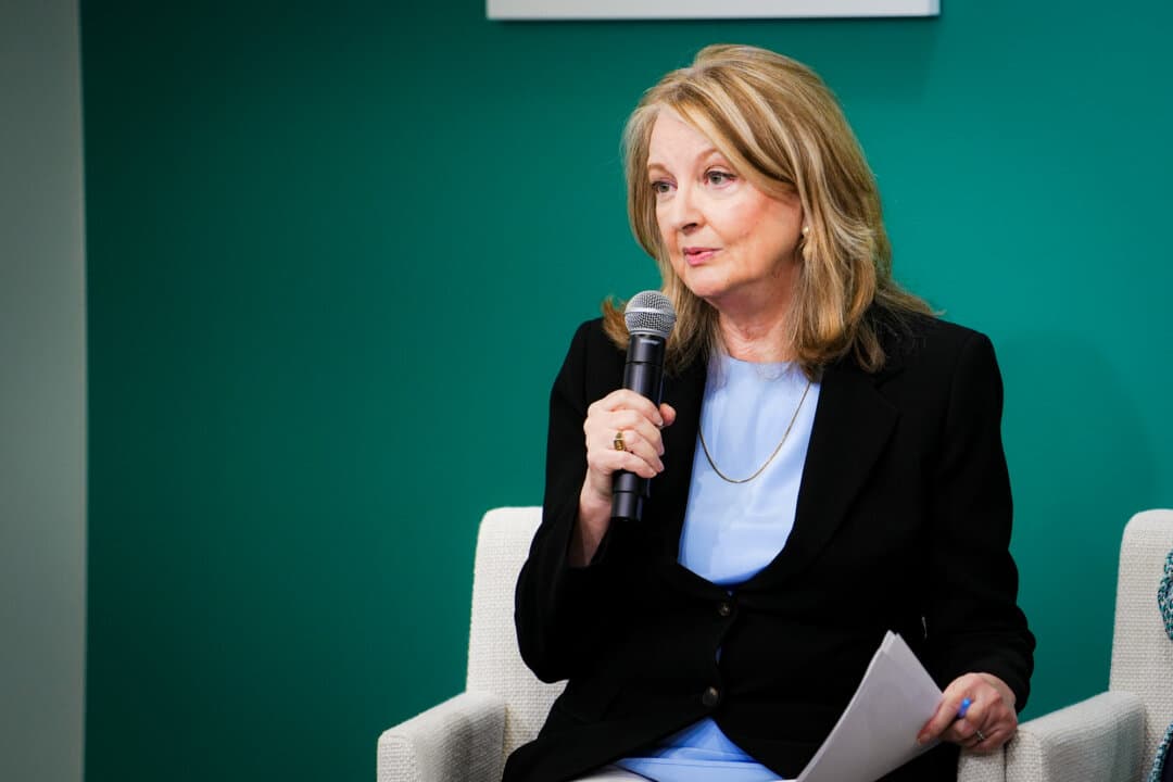 Nina Shea, senior fellow and director for the Center for Religious Freedom, speaks during a panel about the transnational repression of Falun Gong, attacks against Shen Yun, and suppression of Hong Kong, in Washington on July 17, 2023. (Madalina Vasiliu/The Epoch Times)