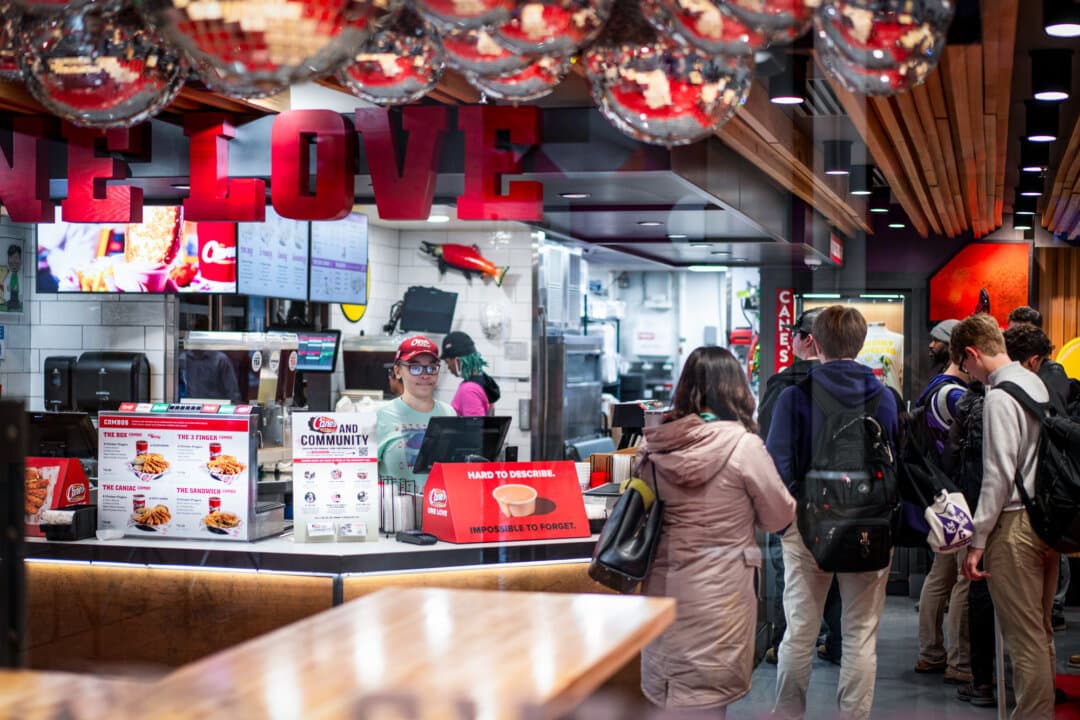 Raising Cane's Chicken Fingers in Washington on March 12, 2026. (Madalina Kilroy/The Epoch Times)