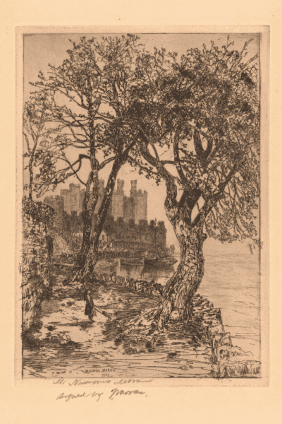 “A Glimpse of Conway,” 1882, by Mary Nimmo Moran. Etching. (Public Domain)