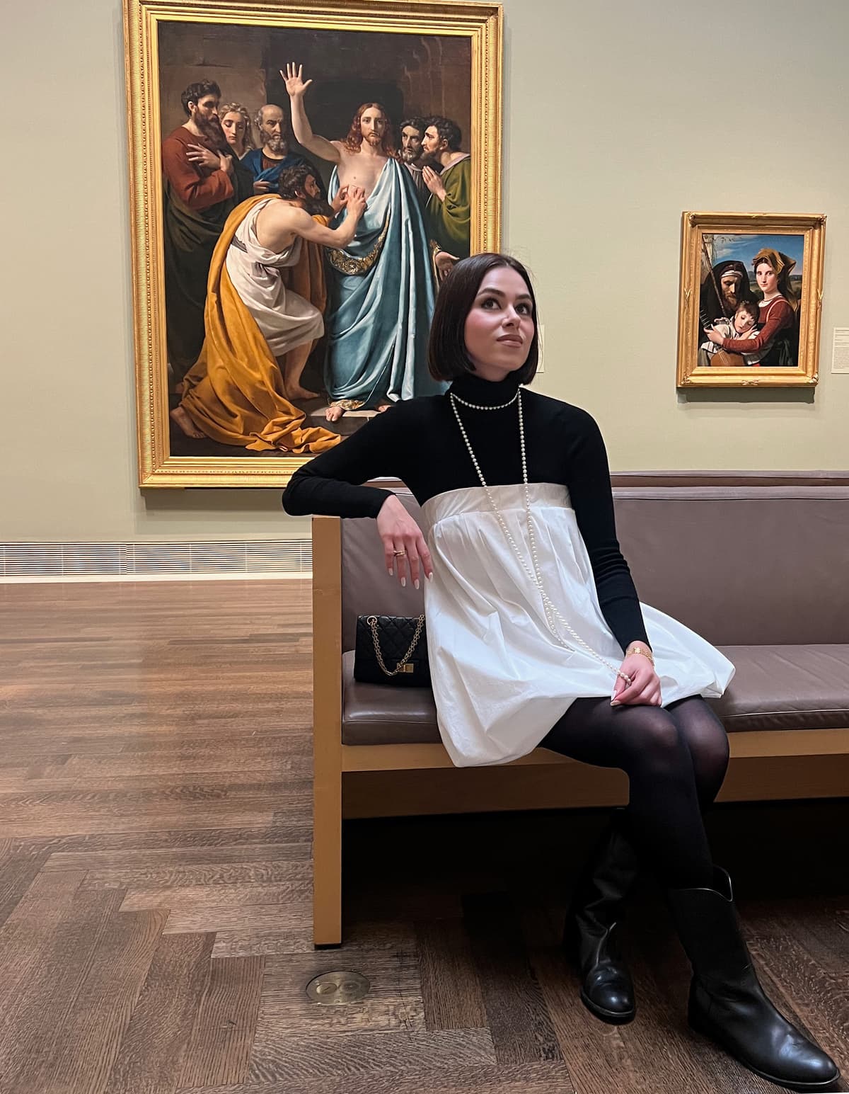 Davis wears the Jay Day Promise Dress at the Museum of Fine Arts in Houston. (Courtesy of Julia James Davis)