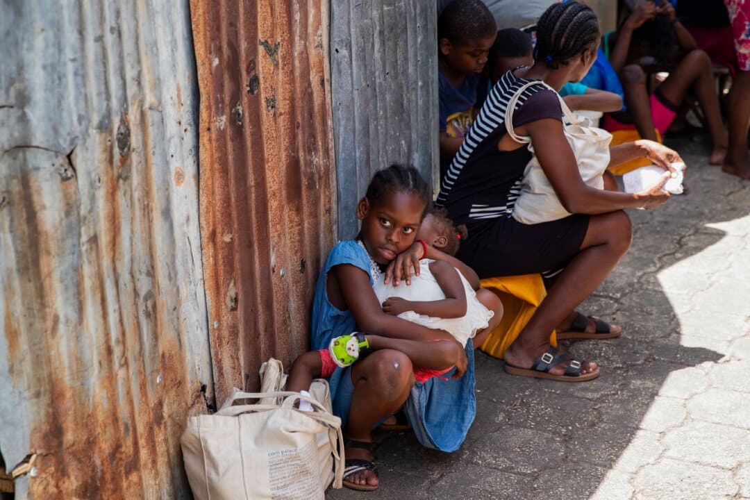 Displaced people who fled their homes due to gang violence gather at a temporary camp in Port-au-Prince, Haiti, on Aug. 17, 2026. (Clarens Siffroy/AFP via Getty Images)