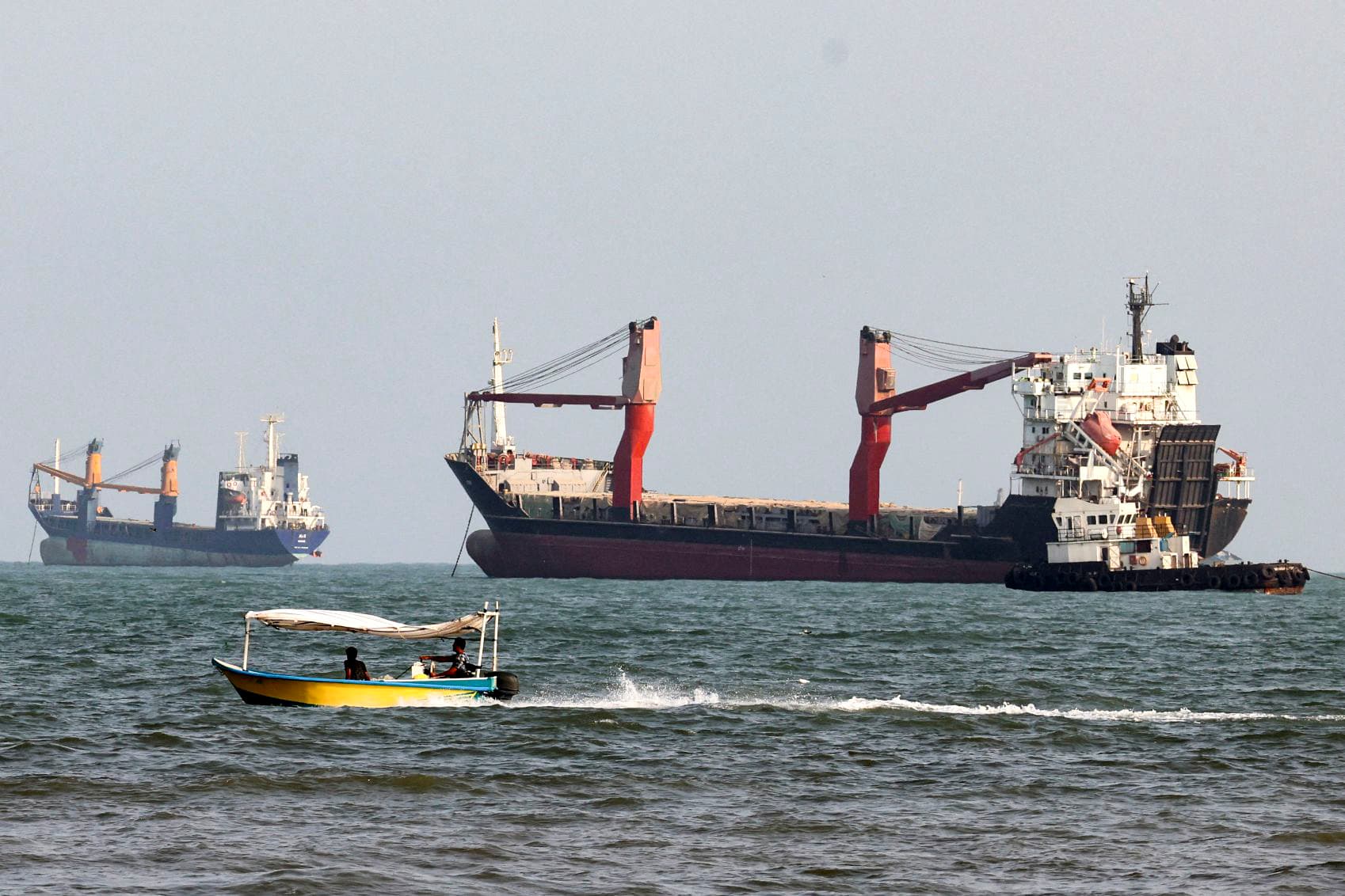 Vessels in the Strait of Hormuz off Bandar Abbas, Iran, on Aug. 10, 2026. (Atta Kenare/AFP via Getty Images)