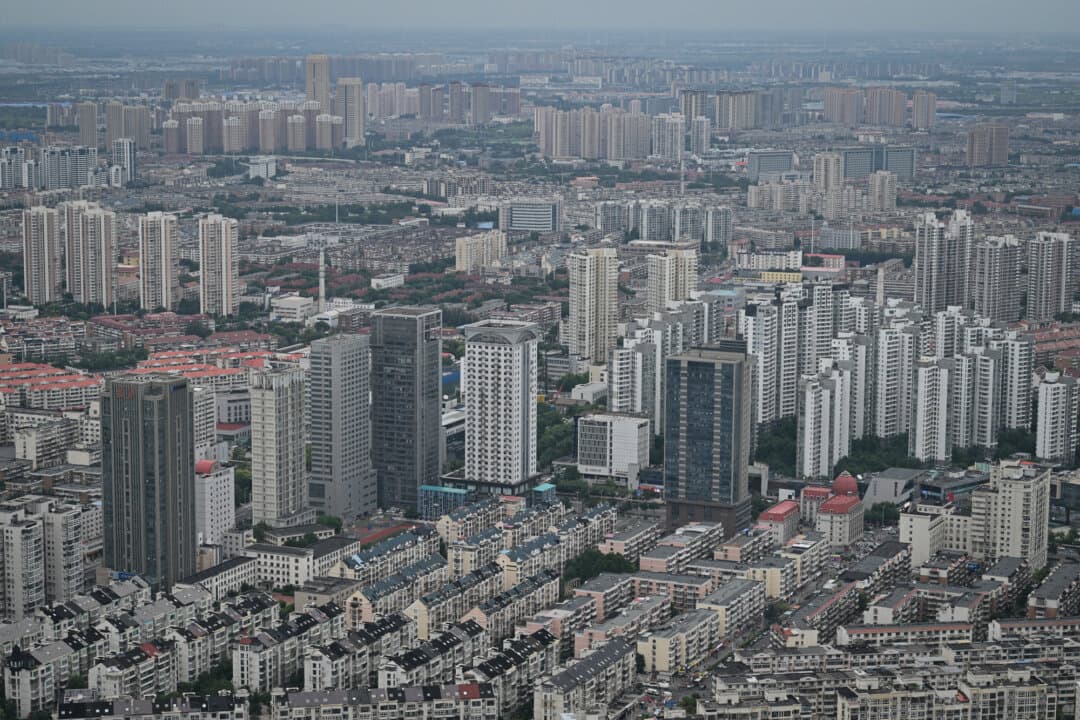 Office buildings and apartments in Tianjin, China, on July 14, 2026. (Adek Betty/AFP via Getty Images)