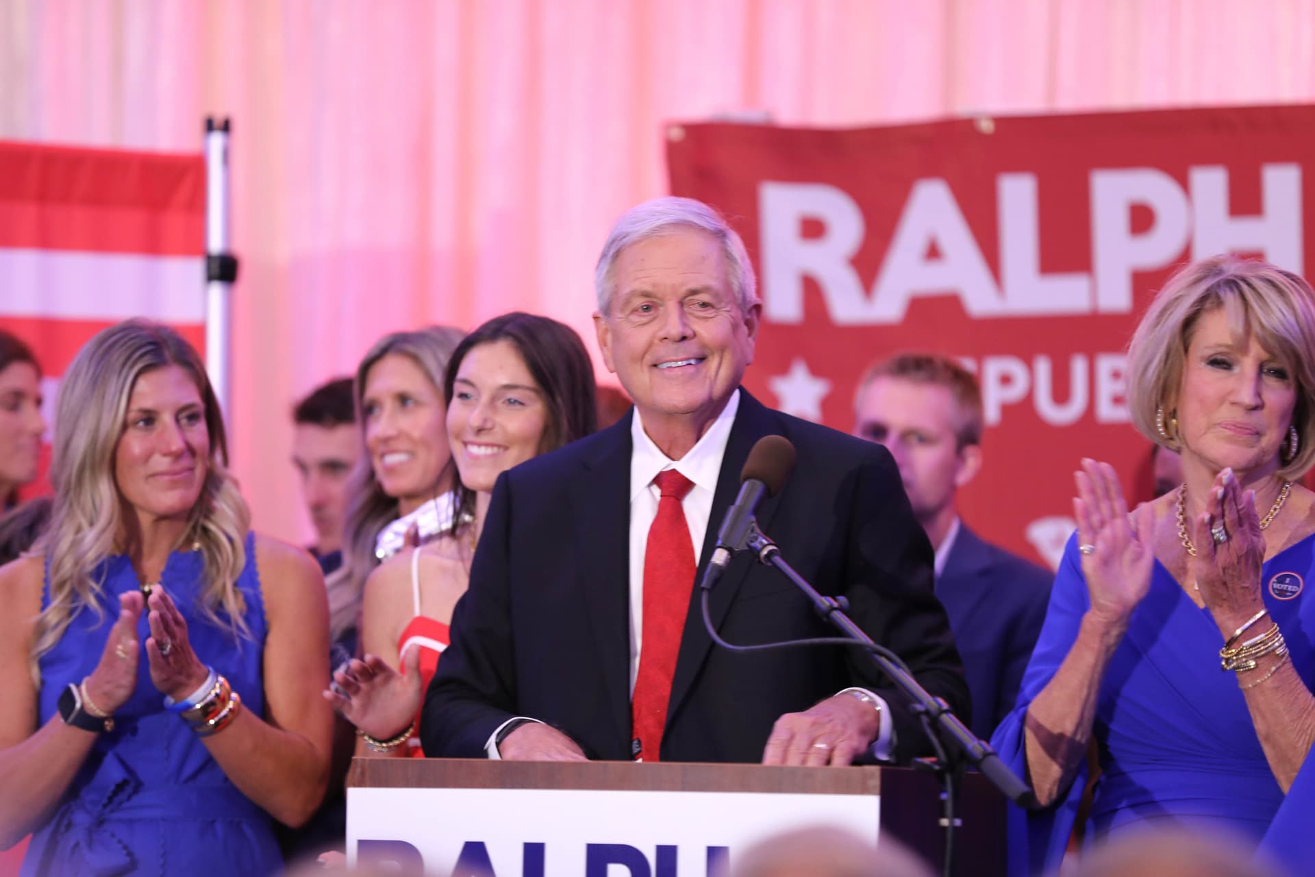Rep. Ralph Norman (R-S.C.) speaks to supporters after losing the special U.S. Senate runoff in Rock Hill, S.C., on Aug. 25, 2026. (Jeffrey Collins/AP Photo)