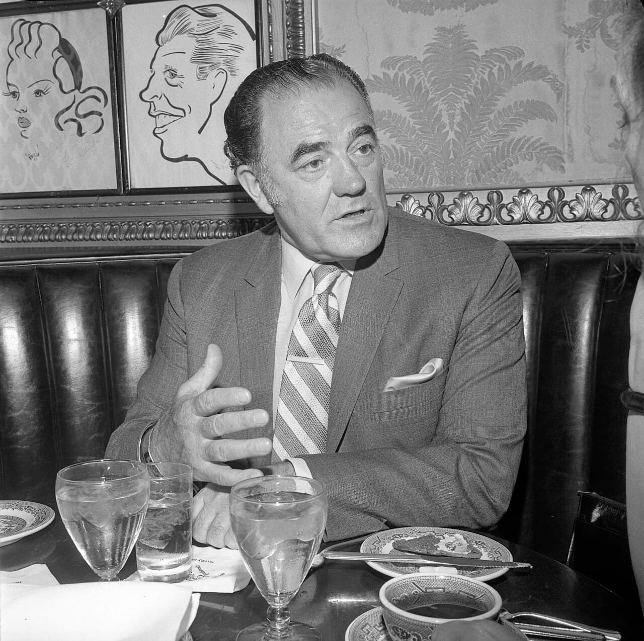 Louis L'Amour in a 1970 interview. (<a href="https://digital.library.ucla.edu/catalog/ark:/21198/zz0002np7z">Thomas J. Kravitz</a>/<a href="https://creativecommons.org/licenses/by/4.0/deed.en">CC BY 4.0</a>)