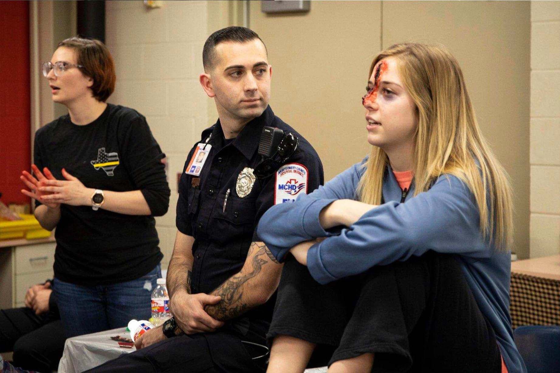 Caleb Trahan while working as an emergency medical technician. (Courtesy of Madison England)