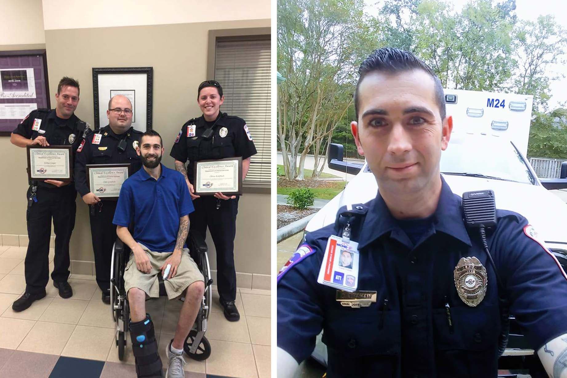 Caleb Trahan was inspired by the first responders who saved his life, and he went on the become a paramedic himself to pay forward the good deed. (Courtesy of Laurie Carlton)