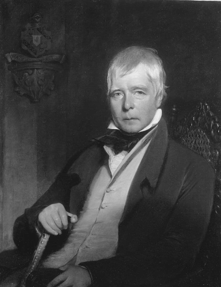 Sir Walter Scott, painted by Charles Robert Leslie, in 1824, and engraved by M.I. Danforth in 1829. Museum of Fine Arts Boston. (Public Domain)
