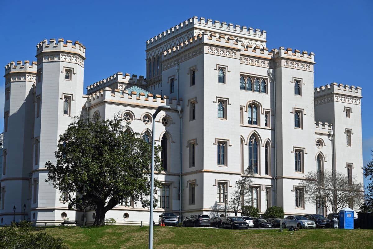 The south side of the old Louisiana State Capitol in Baton Rouge, La. It features the Gothic Revival style, inspired, in part, by Walter Scott's novels. (<a href="https://commons.wikimedia.org/wiki/User:Bubba73">Jud McCranie</a>/<a href="https://creativecommons.org/licenses/by-sa/4.0/">CC BY-SA 4.0</a>)