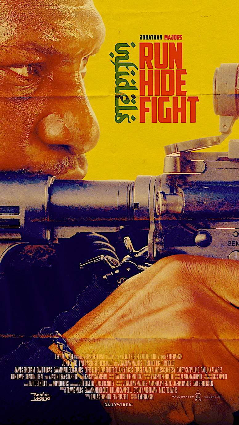 Promotional poster for "Run Hide Fight: Infidels." (Bonfire Legend/The Daily Wire)