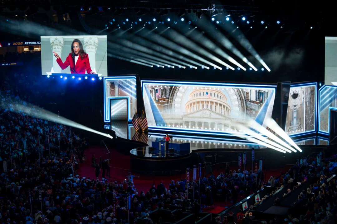 Rep. Lisa McClain (R-Mich.) speaks during the second day of the 2026 Republican National Committee Midterm Convention in Dallas on Sept. 10, 2026. (Madalina Kilroy/The Epoch Times)