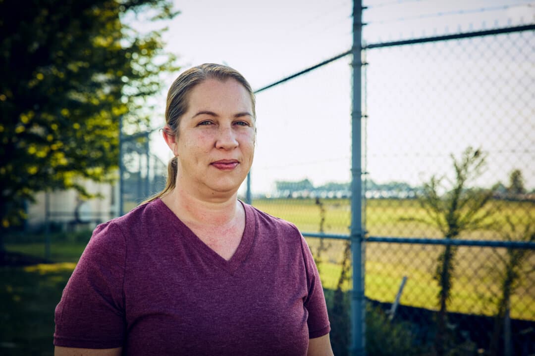 Local resident Amanda Piker in Manteno, Ill., on Sept. 3, 2026. By the time Illinois Gov. JB Pritzker announced the Gotion battery plant deal, Piker had already started filing records requests after asking about Gotion on the local Facebook page and getting no clear answer. (Nathaniel Smith for The Epoch Times)