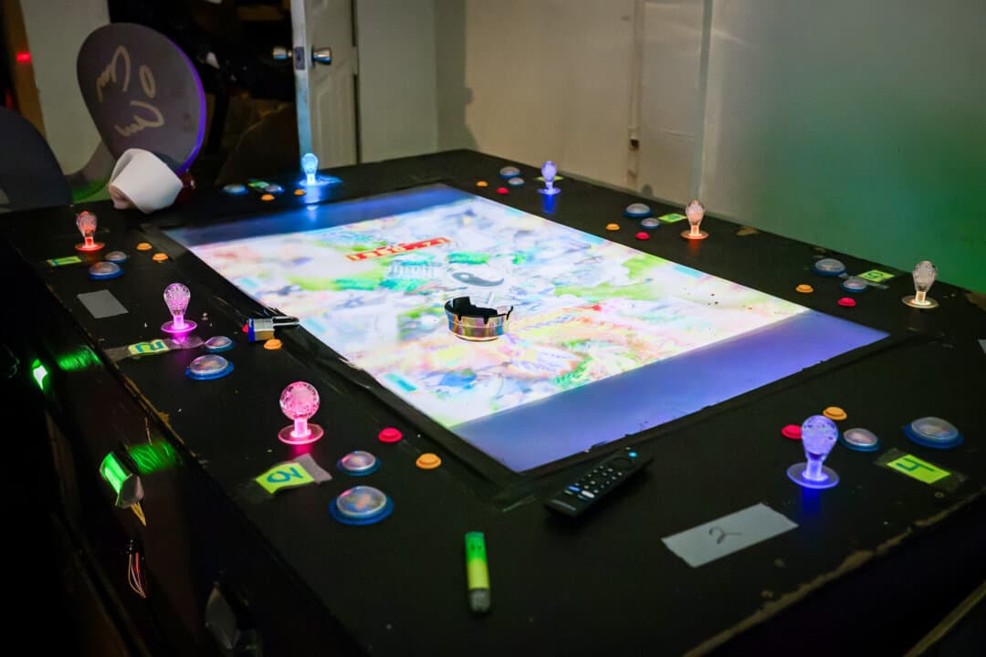 A digital game console at an underground casino in Los Angeles County on Aug. 20, 2026. (Michael Ares for The Epoch Times)