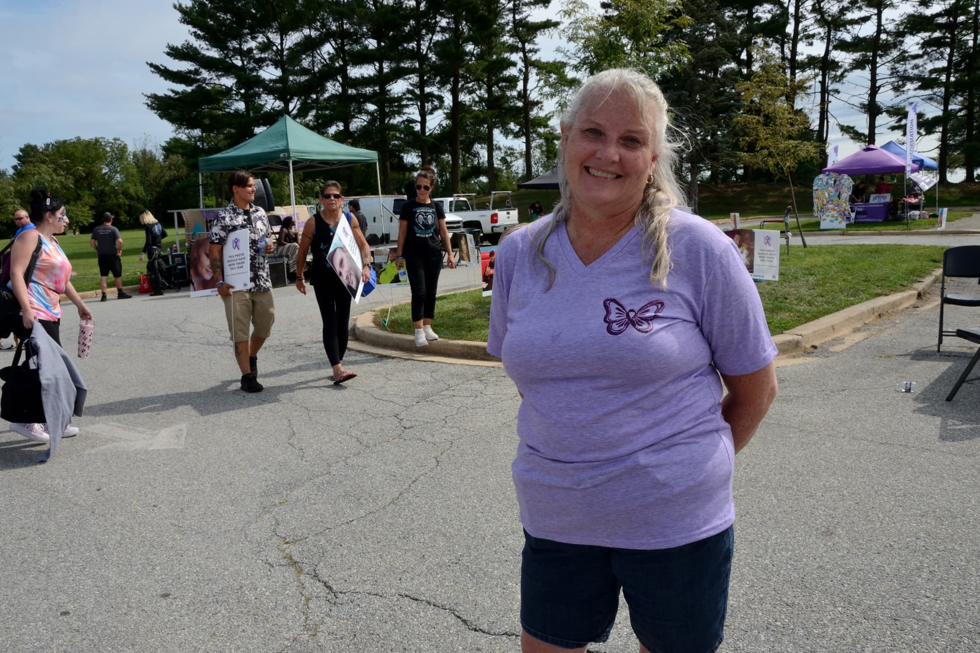 Carol Wootten, a restaurant manager, at Overdose Awareness Day Delaware on Sept. 12, 2026. (Frank Liang/The Epoch Times)
