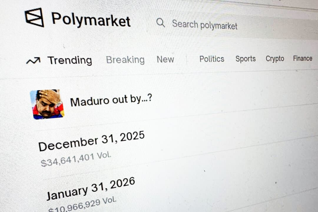 The Polymarket prediction market website is displayed on a computer screen in New York on Jan. 11, 2026. (Wyatte Grantham-Philips/AP Photo/File)