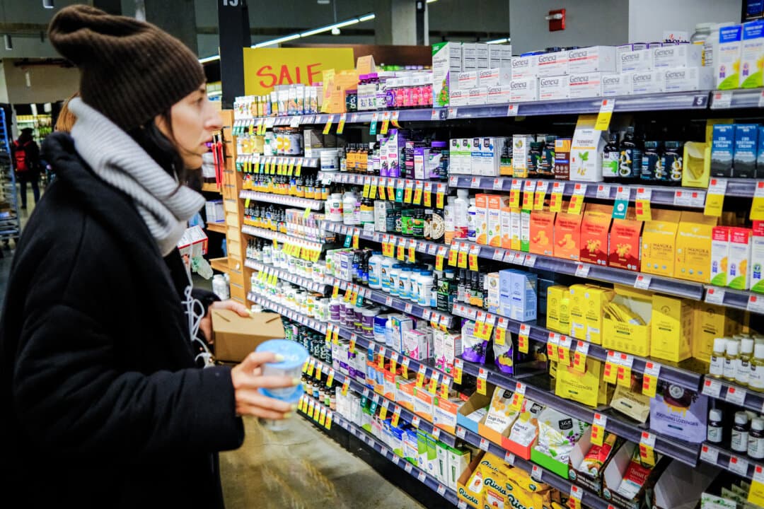 A customer shops for vitamins in a supermarket in New York on Jan. 22, 2026. For alpha-gal sufferers, even supplements can be dangerous, as some use animal-derived coatings that can trigger an allergic reaction in those with the syndrome. (Charly Triballeau/AFP via Getty Images)