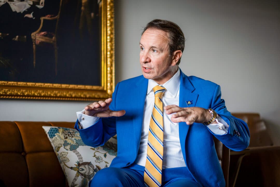 Louisiana Gov. Jeff Landry speaks during an exclusive interview with The Epoch Times in Washington on May 21, 2026. (Madalina Kilroy/The Epoch Times)