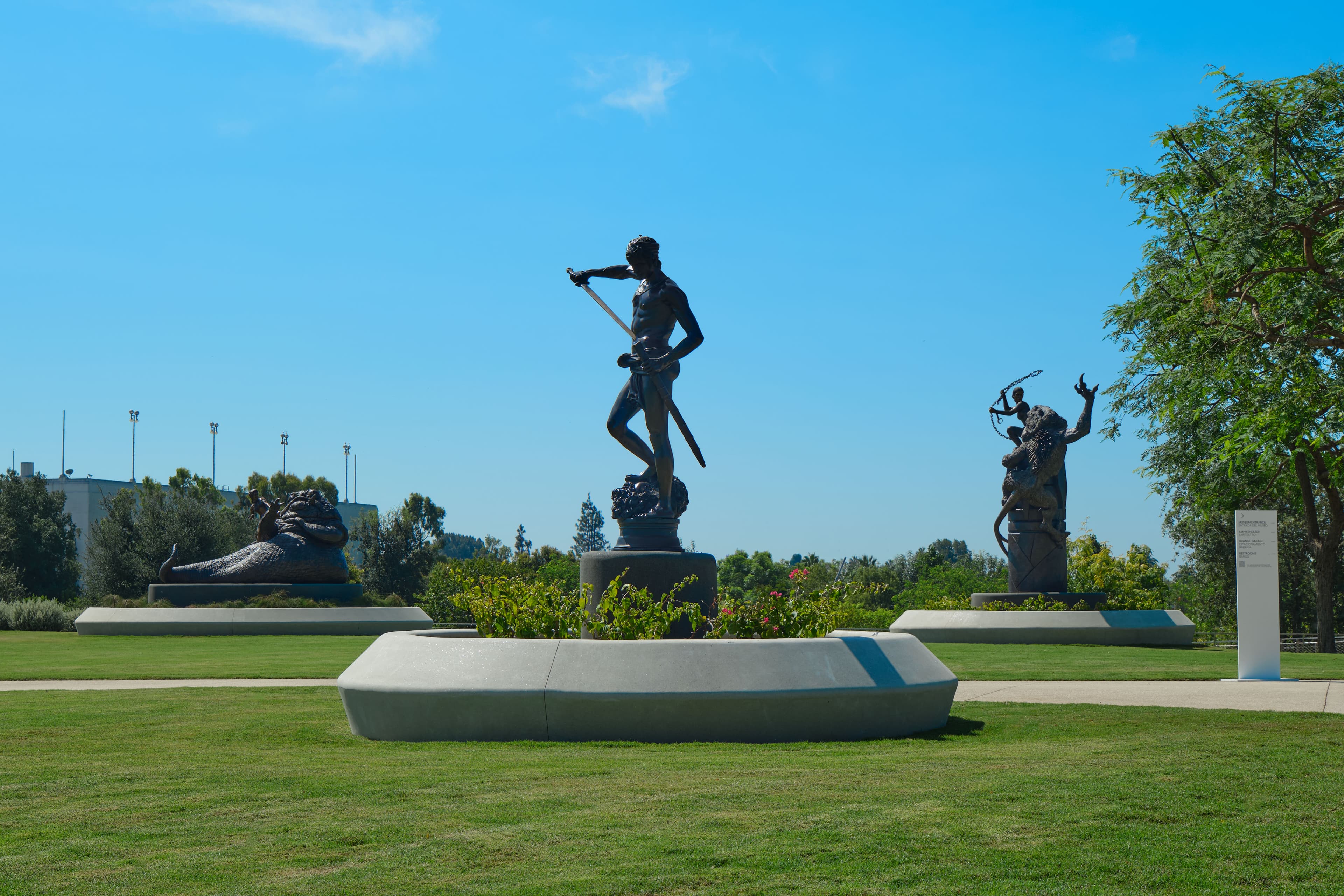 The well-curated grounds have a series of statues representing recognizable characters. (Paul Salveson/Lucas Museum of Narrative Art)