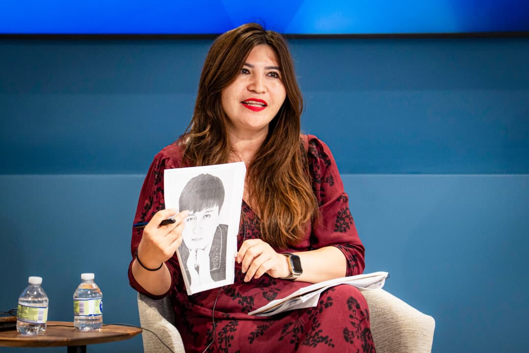 Rayhan Asat, Atlantic Council senior legal and policy adviser and China lead, and sister of political prisoner Ekpar Asat, speaks in Washington on Sept. 15, 2026. (Madalina Kilroy/The Epoch Times)
