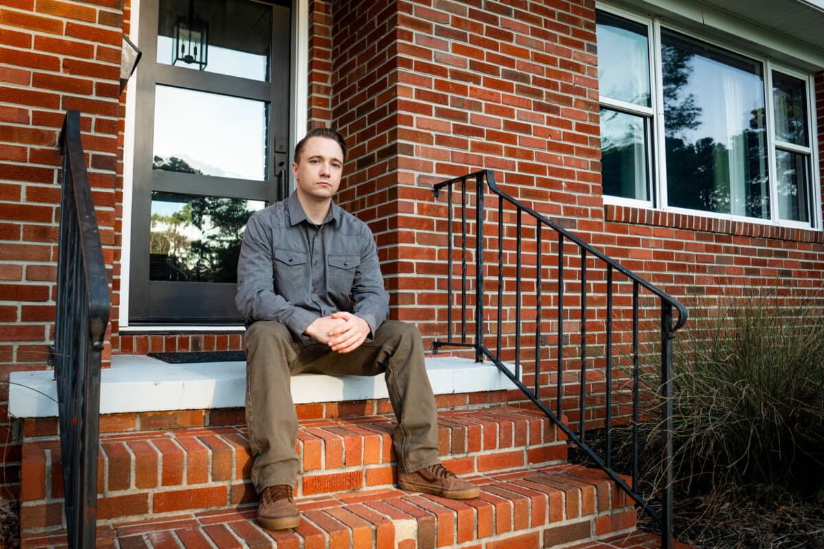 Patrick "Tate" Adamiak at his home in Virginia Beach, Va., on Sept. 21, 2026. (Madalina Kilroy/The Epoch Times)