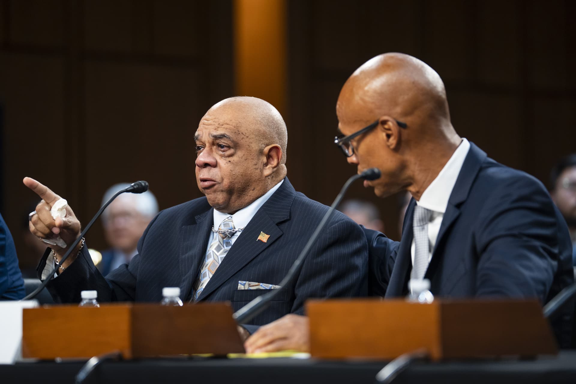 Nelson Wells testifies at a hearing by the Congressional-Executive Commission on China about Chinese religious prisoners, on Capitol Hill in Washington on Sept. 22, 2026. (Madalina Kilroy/The Epoch Times)