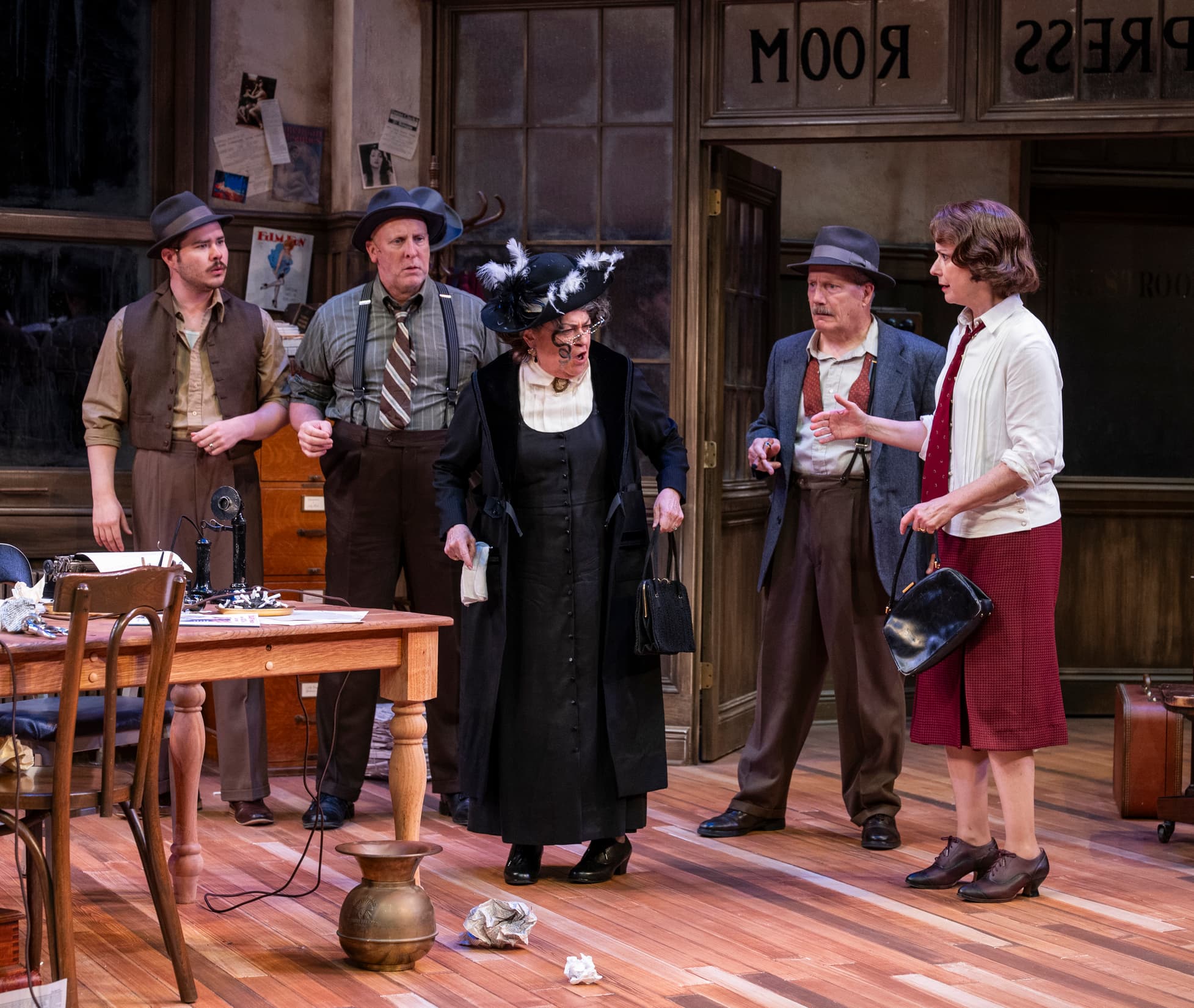 The cast of "The Front Page." (Michael Brosilow)