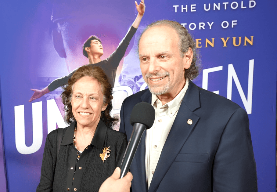 Musicians Raymond and Lisa Schwarzkopf at the premiere. Lisa said: "I was not aware of some of the things that the communist government is continuing to cover up." (Lin Yi/The Epoch Times)