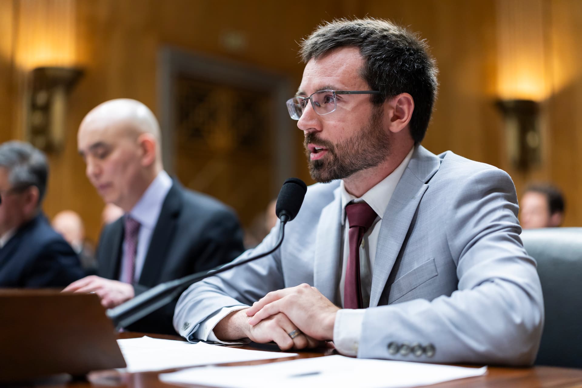 AI Futures Project Executive Director Daniel Kokotajlo speaks during a Senate Homeland Security Subcommittee hearing on Capitol Hill in Washington on Sept. 30, 2026. (Finn Gomez/Getty Images)