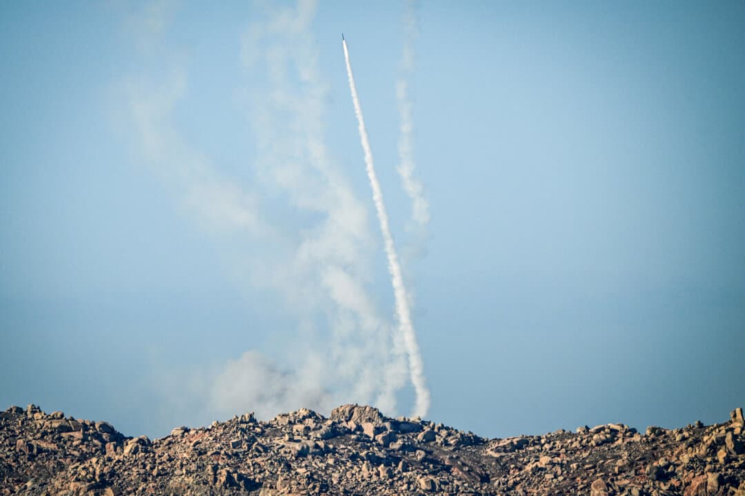 A rocket is fired during People's Liberation Army military drills on Pingtan Island, in eastern China's Fujian Province, the closest point to Taiwan, on Dec. 30, 2025. (Adek Berry/ AFP via Getty Images)