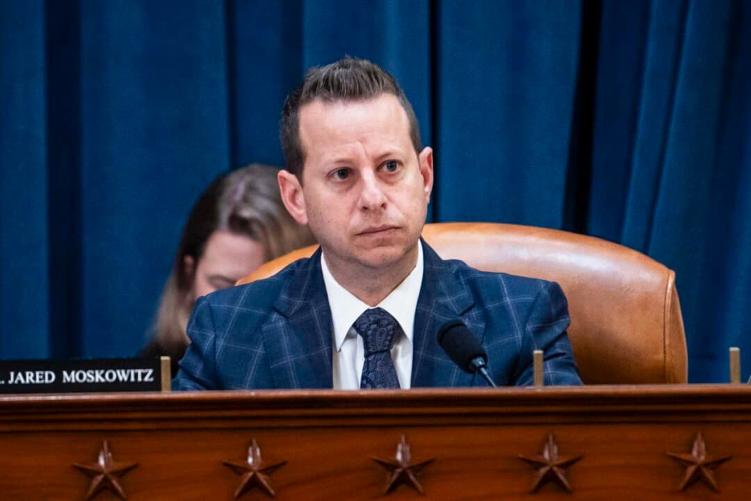 Rep. Jared Moskowitz (D-Fla.) speaks during a hearing in Washington on Sept. 26, 2024. (Madalina Vasiliu/The Epoch Times)