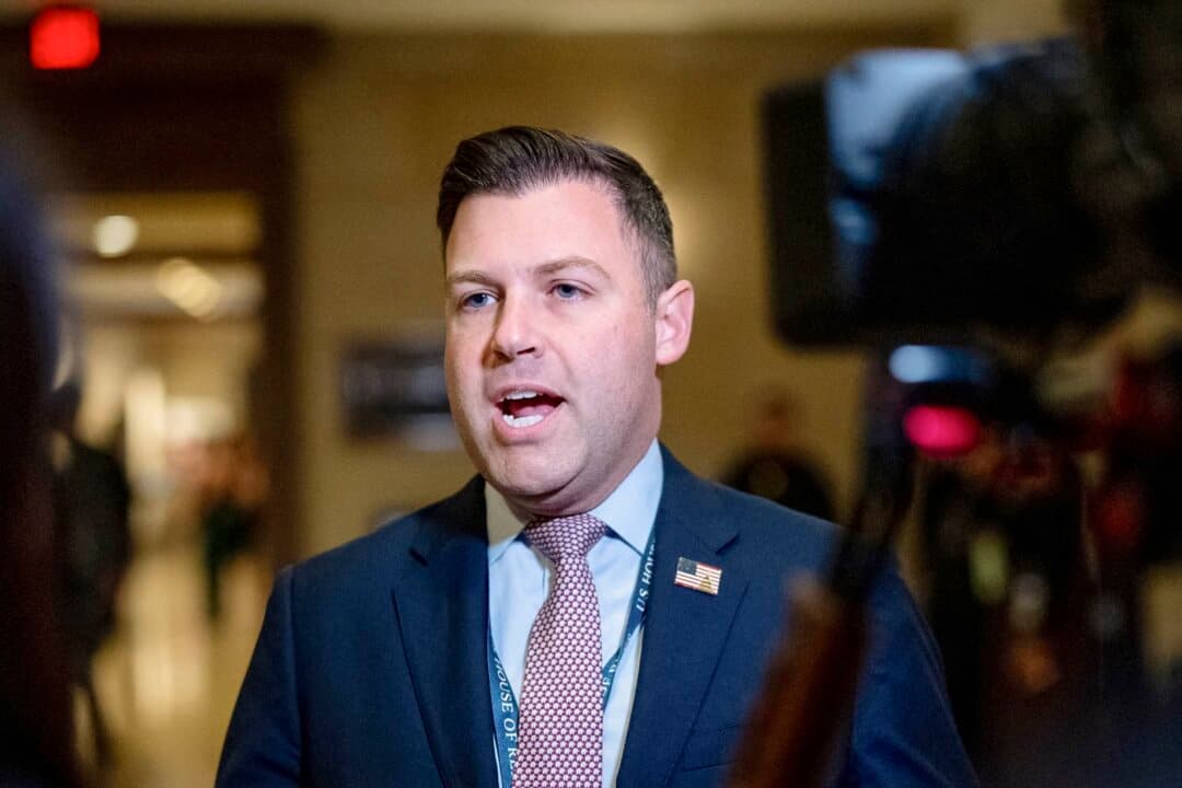 (Left) Rep. Ryan Mackenzie (R-Pa.) speaks with a reporter on Capitol Hill in Washington on Nov. 14, 2024. (Middle) Rep. Rob Bresnahan (R-Pa.) speaks at the Republican National Midterm Convention in Dallas on Sept. 9, 2026. (Right) Rep. Scott Perry (R-Pa.) speaks at a forum at the U.S. Capitol in July 17, 2025. (Andrew Harnik/Getty Images, Patrick T. Fallon/AFP via Getty Images, Samira Bouaou/The Epoch Times)