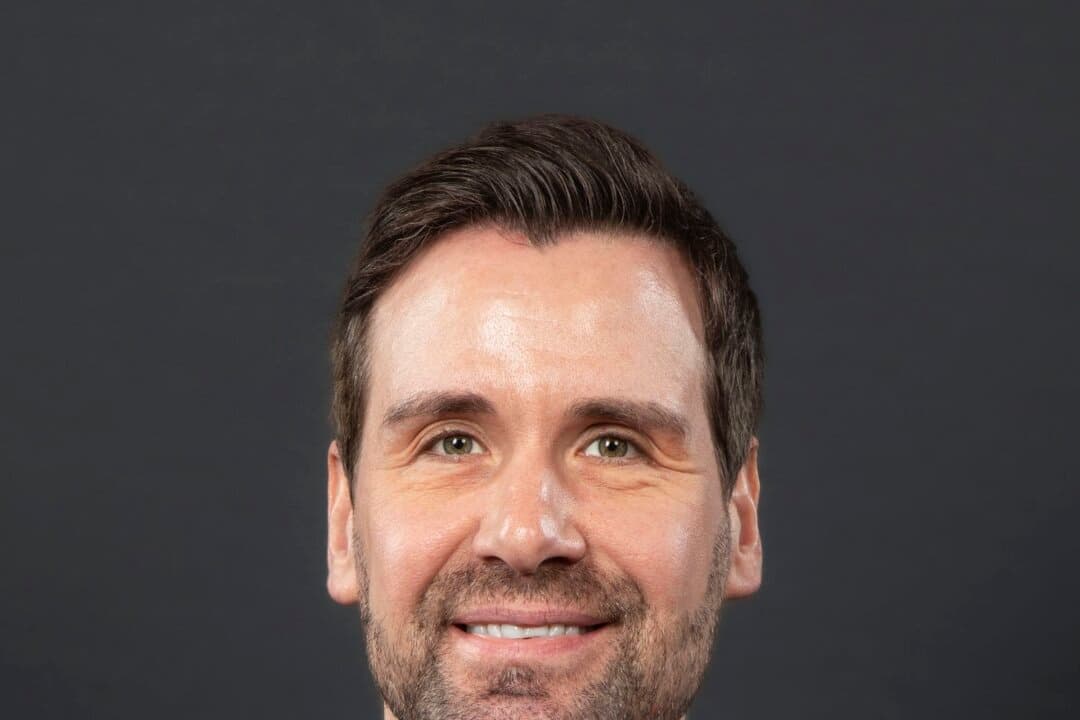 (Left) Rep. Ashley Hinson (R-Iowa), in an official portrait in 2024. (Right) Democratic Iowa state Rep. Joshua Turek, in an official portrait in 2023. (Office of Congresswoman Ashley Hinson, Iowa General Assembly)