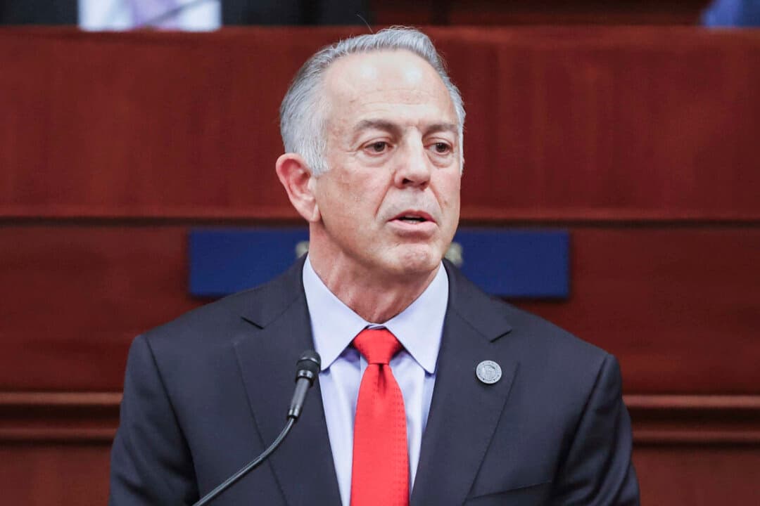 (Left) Nevada Gov. Joe Lombardo, a Republican, delivers his State of the State address in Carson City, Nev., on Jan. 15, 2025. (Right) Nevada Attorney General Aaron Ford, the Democratic gubernatorial candidate, answers a question at an event prior to addressing the U.N. Human Rights Committee as part of a U.S. delegation, in Geneva, Switzerland, on Oct. 17, 2023. (Madeline Carter/Las Vegas Review-Journal via AP, U.S. Department of State)