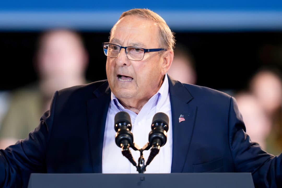 (Left) Matt Dunlap, state auditor and Democratic House candidate, speaks at a campaign event in Bar Harbor, Maine, on June 5, 2026. (Right) Former Maine Gov. Paul LePage during a visit in Brewer, Maine, Aug. 24, 2026. (Robert F. Bukaty/AP Photo, Gabe Souza/AP Photo)