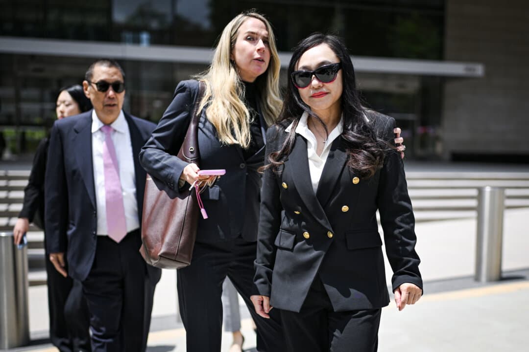 Eileen Wang, former mayor of Arcadia, Calif., leaves the federal courthouse after pleading guilty to acting as an agent of the Chinese government, in Los Angeles on May 29, 2026. (William Liang/AP Photo)