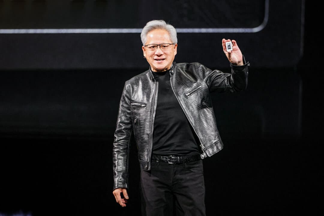 Nvidia CEO Jensen Huang presents his keynote speech at the Computex 2026 AI exhibition in Taipei, Taiwan, on June 1, 2026. (I-Hwa Cheng/AFP via Getty Images)