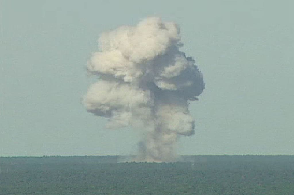 A Massive Ordnance Air Blast bomb explodes at Eglin Air Force Base, Fla., on Nov. 21, 2003. (USAF via Getty Images)