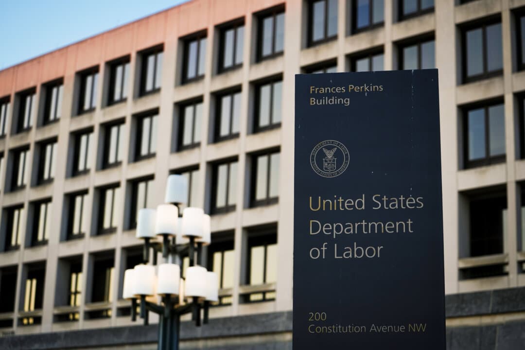 The Department of Labor building in Washington on Nov. 13, 2023. (Madalina Kilroy/The Epoch Times)