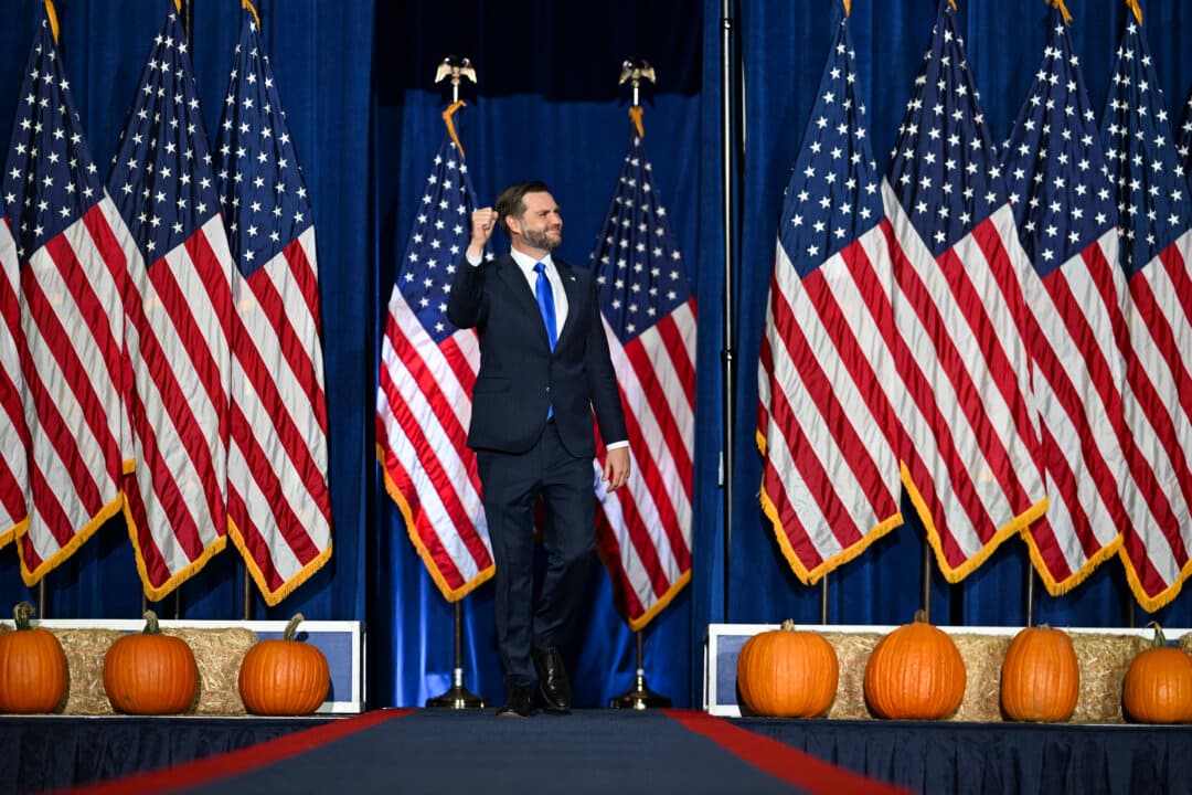 Vice President JD Vance walks on stage to deliver remarks at a campaign rally at Hyder Warehouse, in Hendersonville, N.C., on Oct. 19, 2026. (Kenny Holston-Pool/Getty Images)
