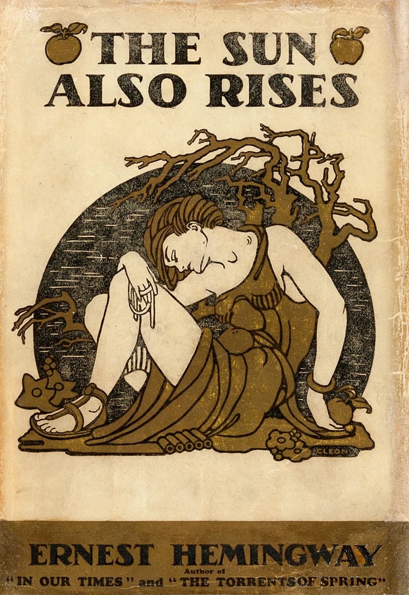 The first edition of "The Sun Also Rises," published in 1926 by Scribner's, with dust jacket illustrated by Cleo Damianakes. (Public Domain)