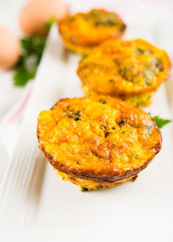 Egg muffins. (<a href="http://www.shutterstock.com/pic-103744079/stock-photo-three-egg-and-beef-muffins-with-herbs-and-vegetables.html?src=YO7h-GG_uymv_XTMyocXPg-1-1&ws=1" target="_blank">Shutterstock</a>)
